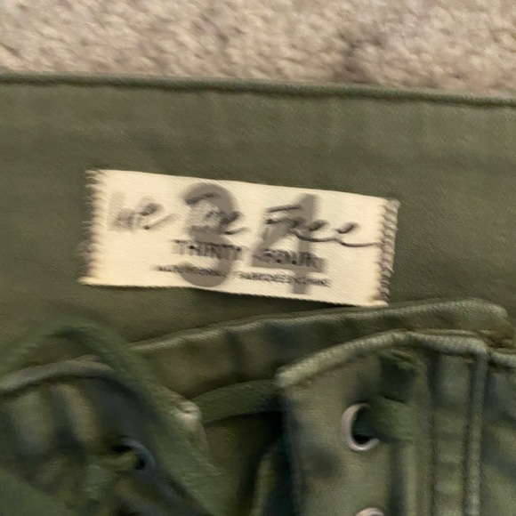 Free People CRVY Lace Up Olive Skinny Jeans - Picture 6 of 6